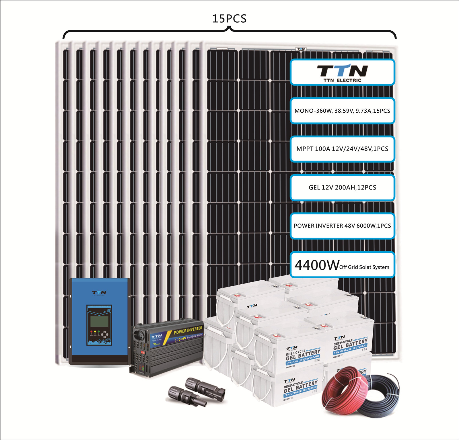 4400W / 26400WH صفحه اصلی سیستم خورشیدی شبکه